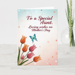 Aqua Butterfly Mothers Day Card
