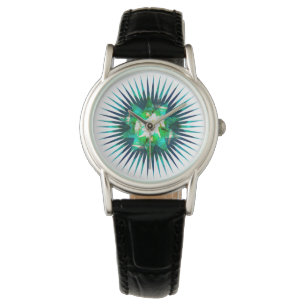 Aqua Cactus Flower Kaleidoscope Effect, Watch