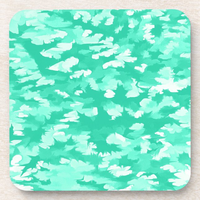 Aqua Camouflage Pattern Coaster (Front)