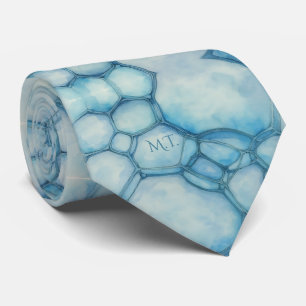 Aqua Cell Structure Watercolor Powder Blue Tie