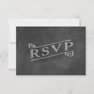 Aqua Chalk RSVP Card
