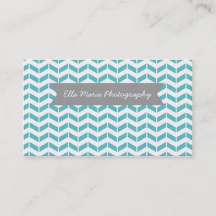 Aqua Chevron Business Card