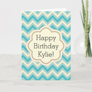 Aqua Chevron Card