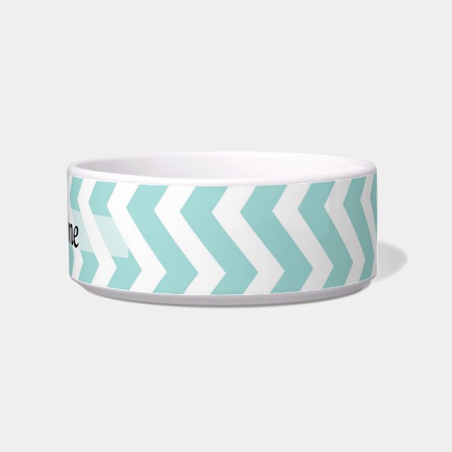 Aqua  chevron pattern bowl (Right)