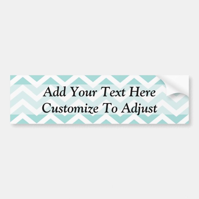 Aqua  chevron pattern bumper sticker (Front)