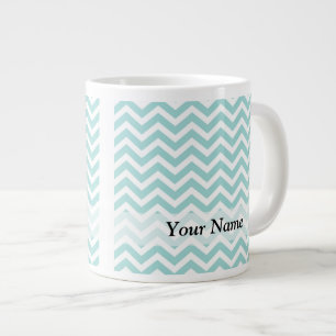 Aqua  chevron pattern large coffee mug