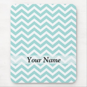 Aqua  chevron pattern mouse pad