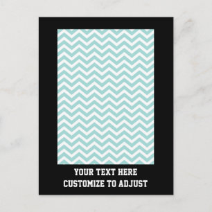 Aqua  chevron pattern postcard