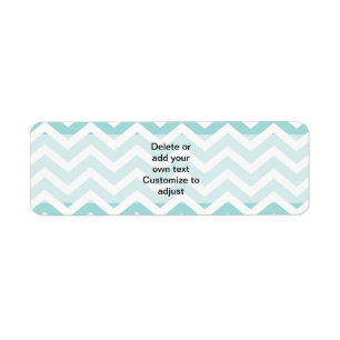 Aqua  chevron pattern return address label