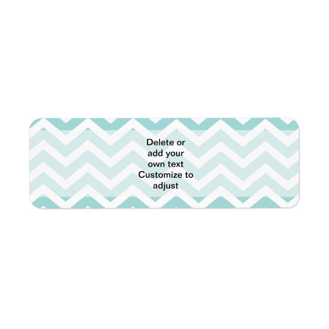 Aqua  chevron pattern return address label (Front)