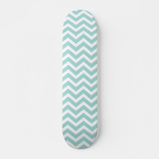 Aqua  chevron pattern skateboard (Front)