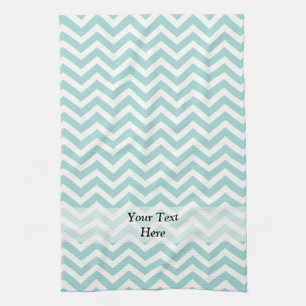 Aqua  chevron pattern tea towel