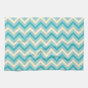 Aqua Chevron Tea Towel