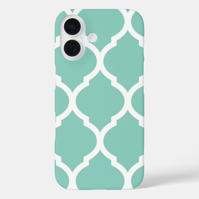 Aqua Chic Moroccan Lattice Pattern Case-Mate iPhone Case (Back)