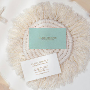 AQUA Chic Plain Elegant Leather Look Business Card