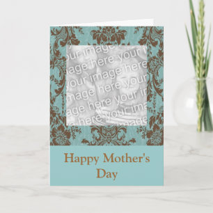 Aqua Chocolate Customisable Photo Card