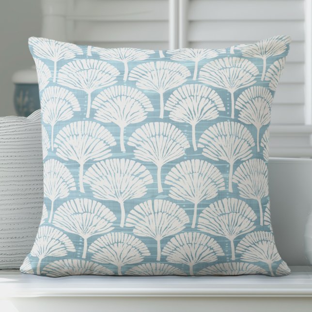 Aqua Coastal Throw Pillow (Creator Uploaded)