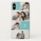 Aqua Colorblock Photo Collage & Monogram