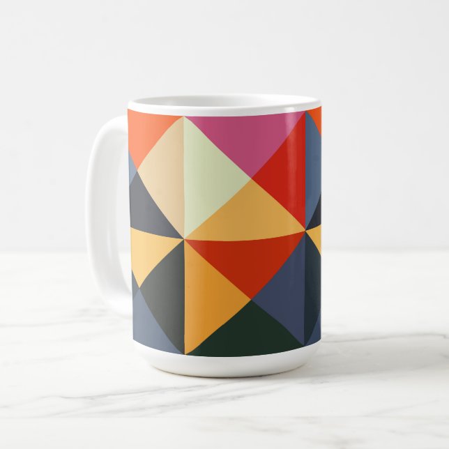 Aqua Colour Block Abstract Style Mug Cup (Front Left)