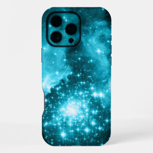 Aqua Coloured Stars iPhone 16 Pro Max Case