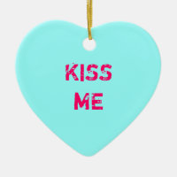 Aqua Conversation Heart Photo Ornament
