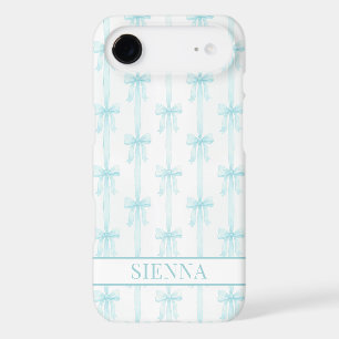 Aqua Coquette Bows Striped Monogrammed