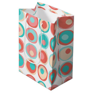 Aqua Coral Circles Medium Gift Bag