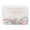 Aqua Coral Floral Destination Wedding Invitation
