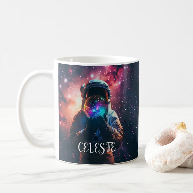 Aqua Cosmic Mystery Coffee Mug (With Donut)