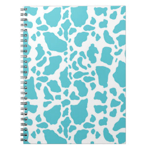 Aqua Cow Spots Animal Print Pattern Notebook