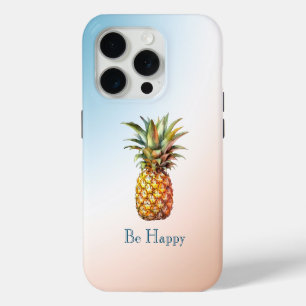 Aqua Cream Happy Tropical Pineapple iPhone 15 Pro Case