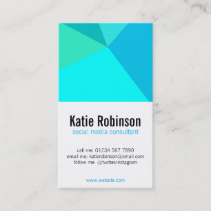 Aqua crystal minimalist modern business card