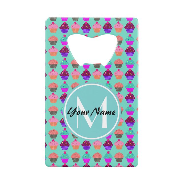 Aqua Cupcake Personalised Monogram (Front)