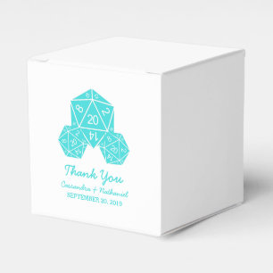Aqua D20 Dice Wedding Favour Boxes