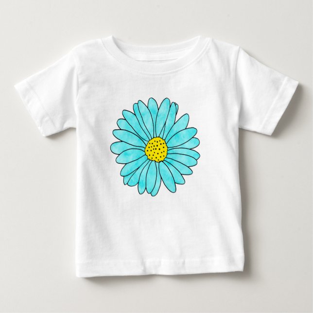 Aqua Daisy Baby T-Shirt (Front)