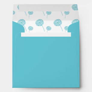 Aqua Dandelions Pattern Envelope