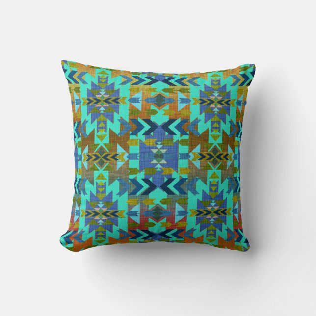 Aqua Daze Southwestern Style Cushion (Front)