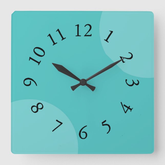 Aqua Dazzle Mod-Clocks Square Wall Clock (Front)