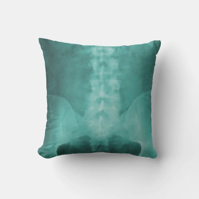 Aqua Digital X-Ray Art Pillow (Front)