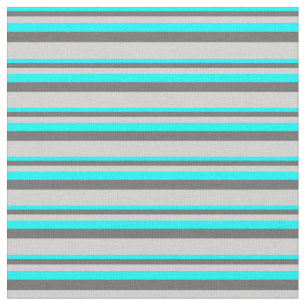 Aqua, Dim Grey & Light Grey Coloured Stripes Fabric