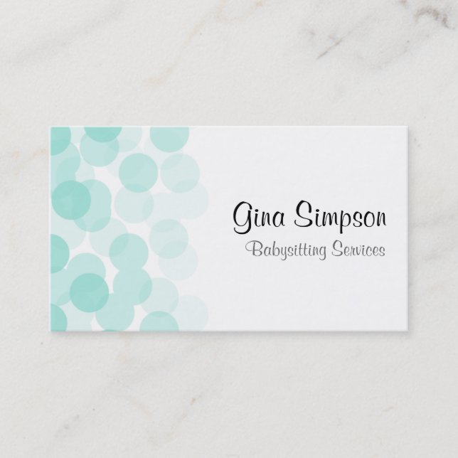Aqua Dot Personalised Business Cards (Front)