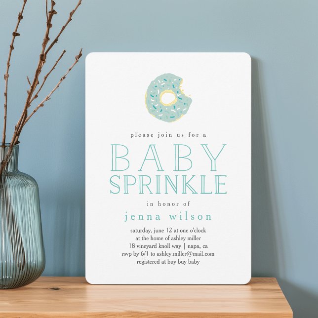 Aqua Doughnut Sprinkles | Baby Sprinkle Invitation (Creator Uploaded)