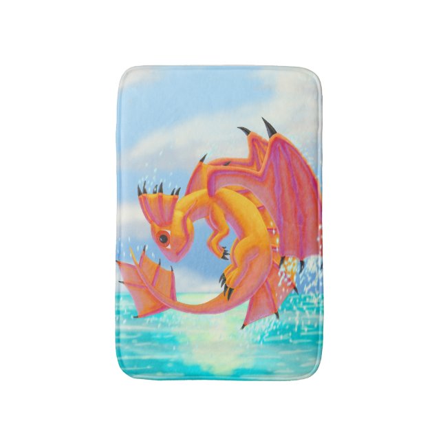 Aqua Dragon Bath Mat (Front Vertical)