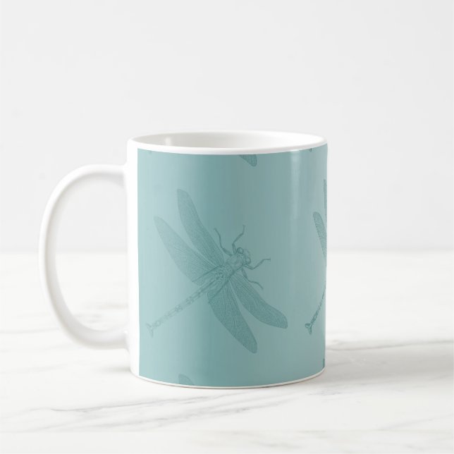 Aqua Dragonfly Coffee Mug (Left)
