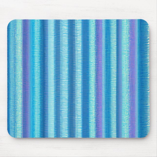 Aqua Drape Stripe Mouse Pad (Front)