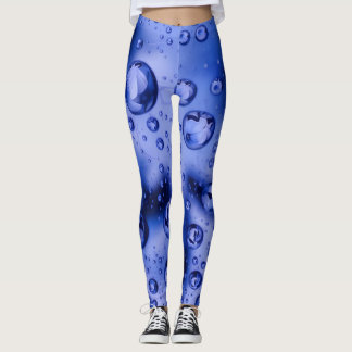 Aqua Droplet Dream Leggings - Water Bubble Blue