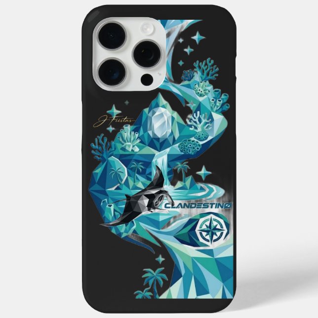 “Aqua Elegance – Manta Ray Flow Sweatshirt” Case-Mate iPhone Case (Back)