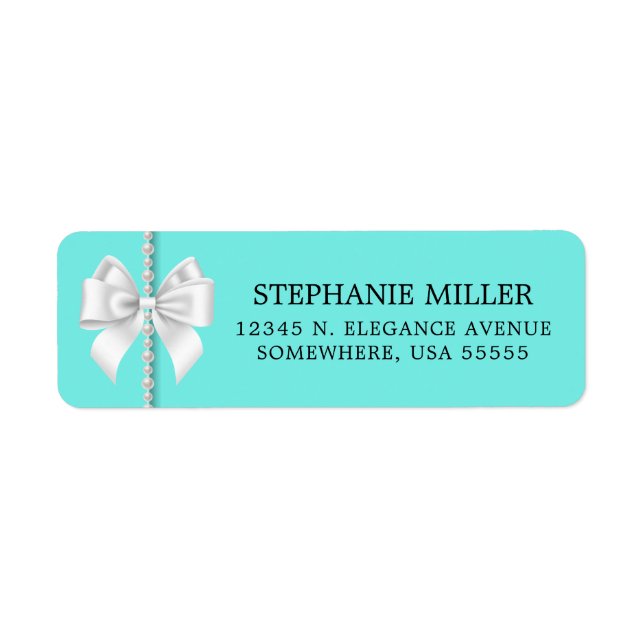 Aqua Elegant Fancy Tiffany Return Address Label (Front)