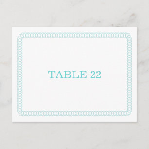 Aqua Encircled Rounded Table Number Postcard