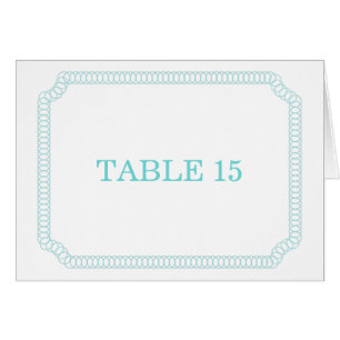 Aqua Encircled Ticket Table Number Card